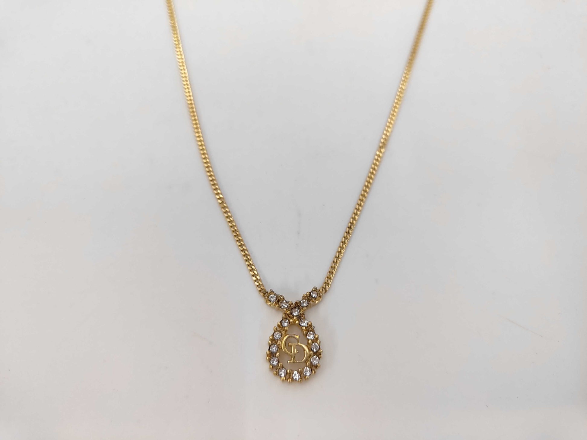 Dior CD logo rhinestone necklace