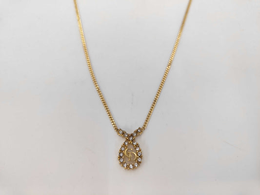 Dior CD logo rhinestone necklace
