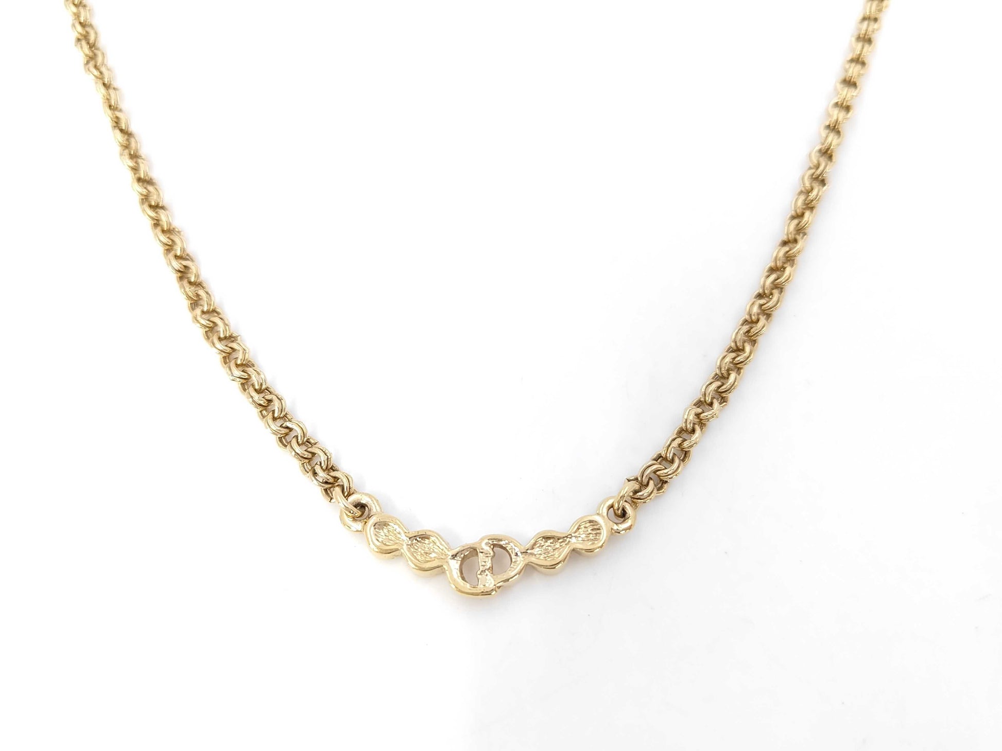 Dior CD logo rhinestone necklace