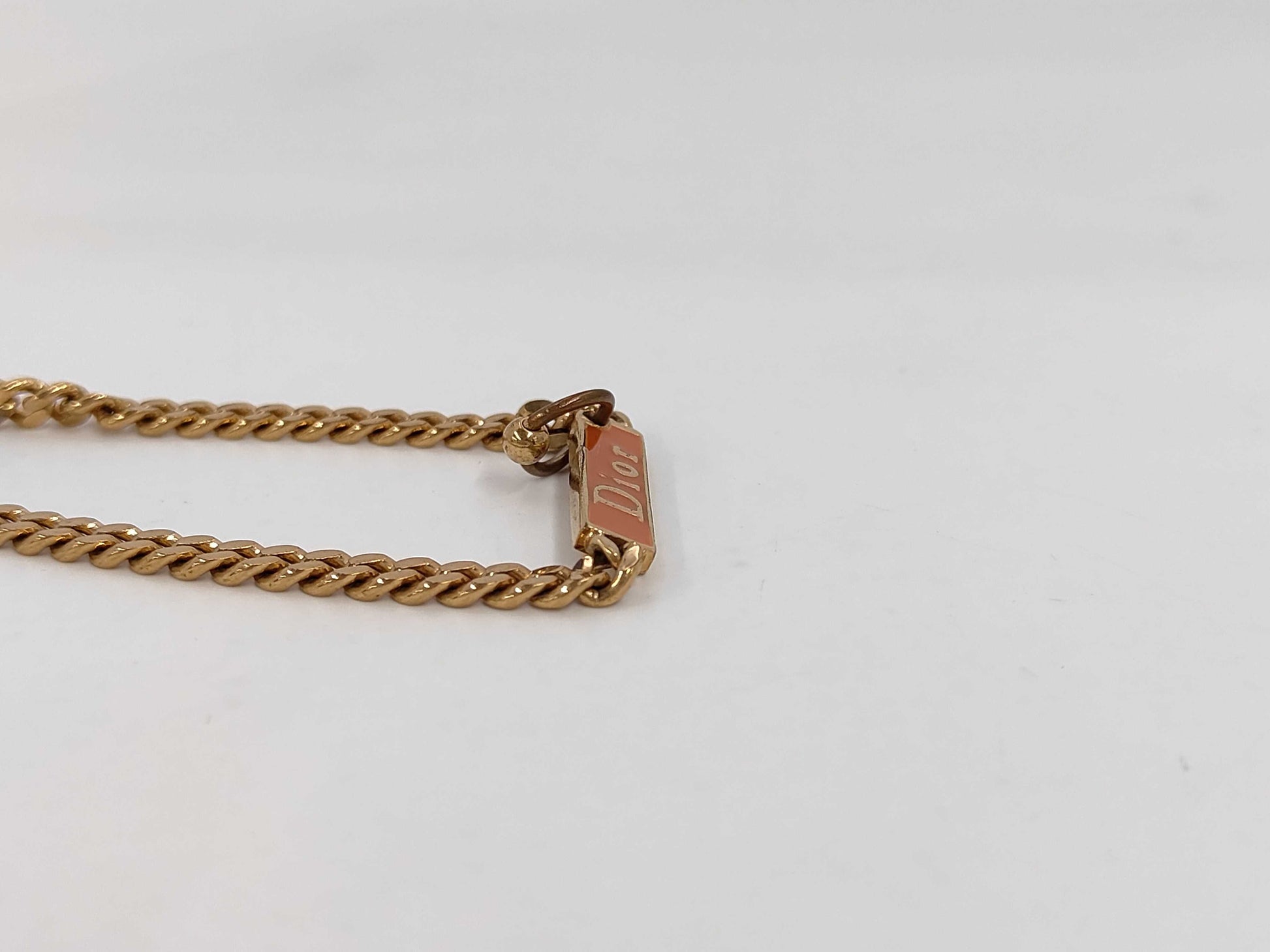 Dior Curb Chain Dior Plate Necklace