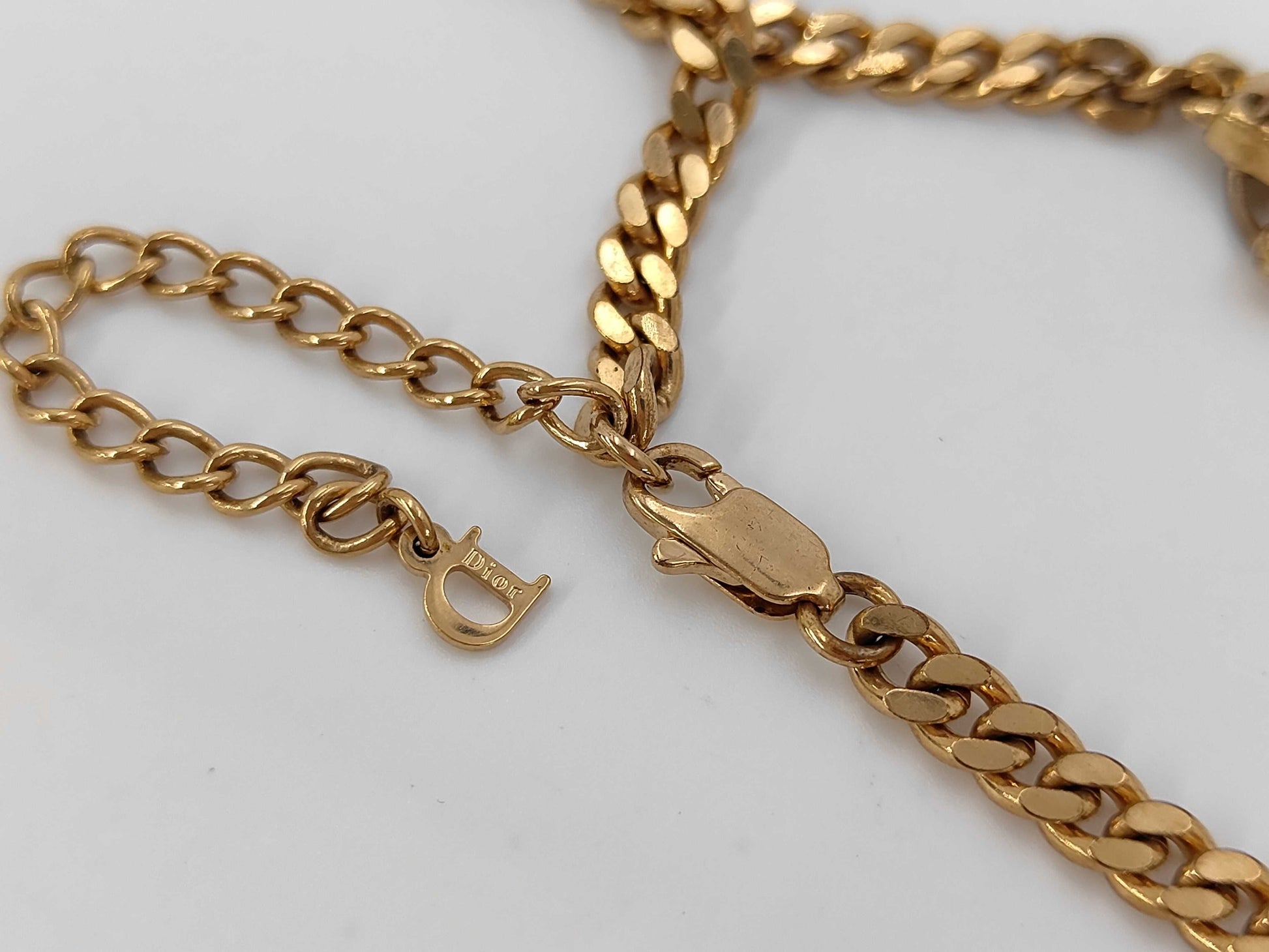Dior Curb Chain Dior Plate Necklace
