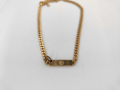 Dior Curb Chain Dior Plate Necklace