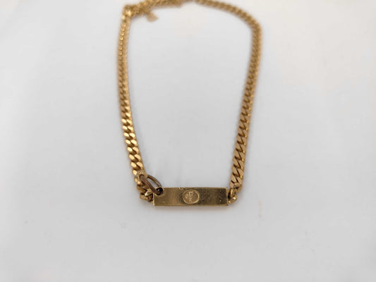 Dior Curb Chain Dior Plate Necklace