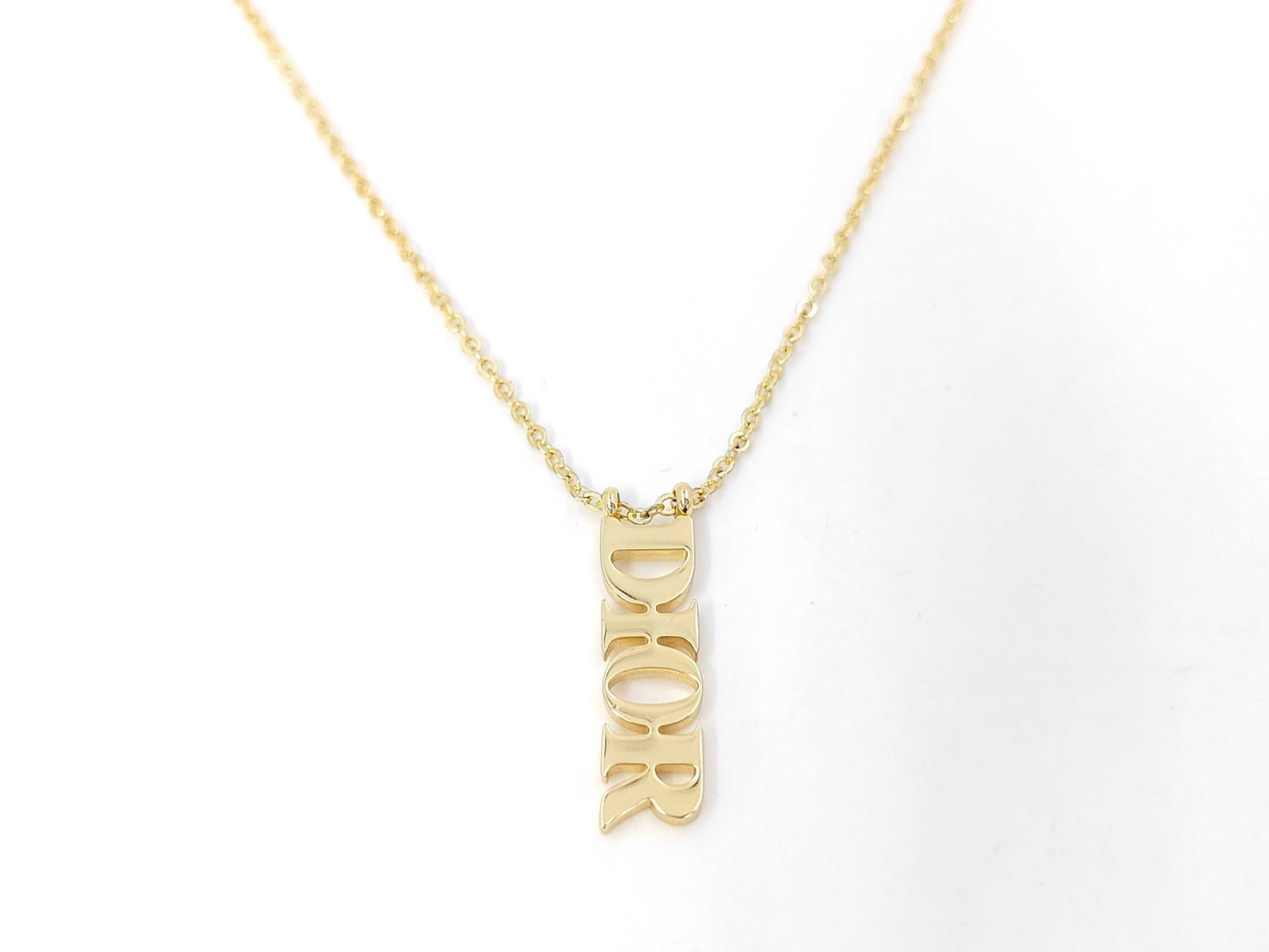 Dior DIOR Logo Charm Necklace Necklace