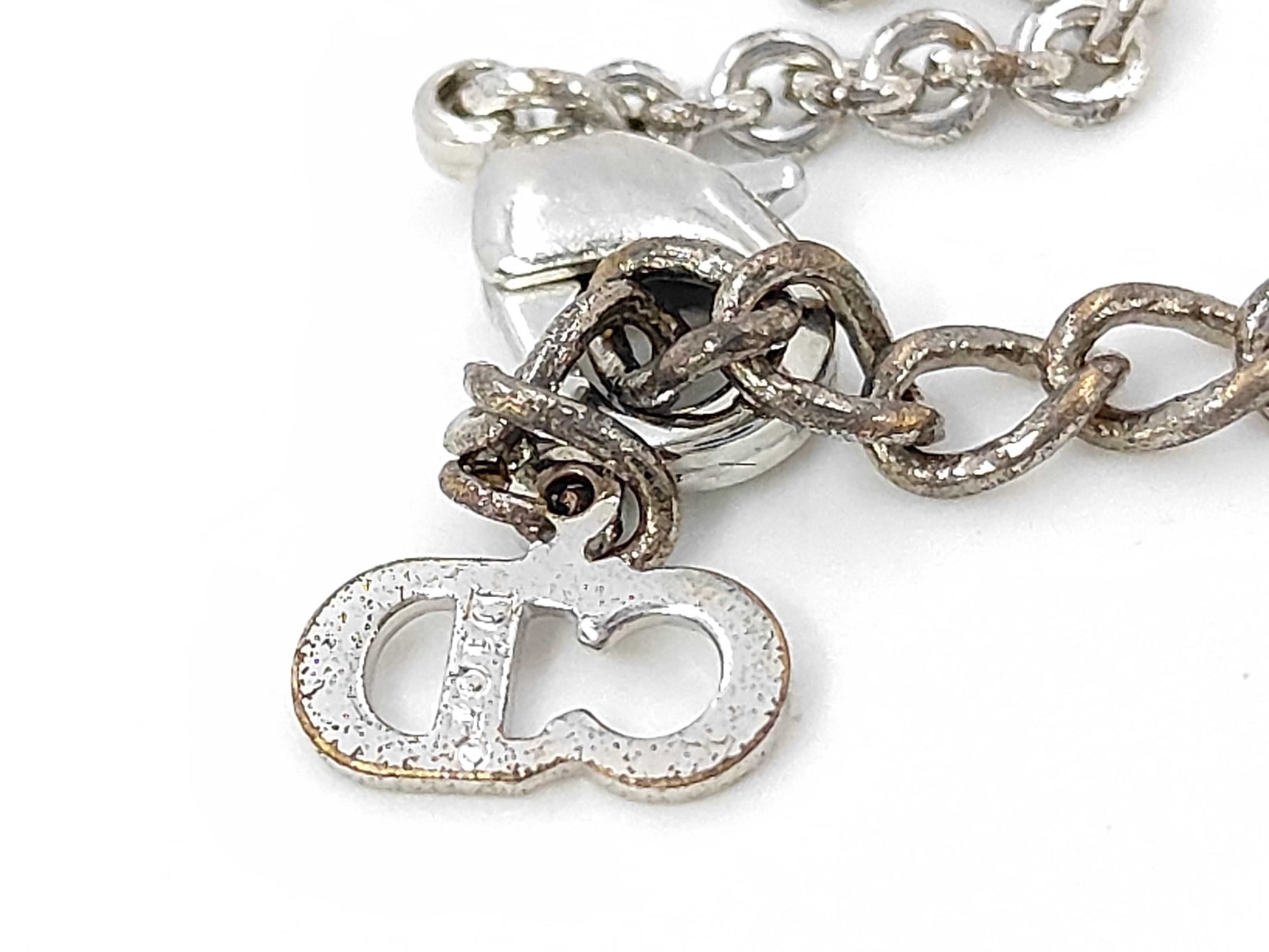 Dior Padlock Motif Rhinestone Necklace