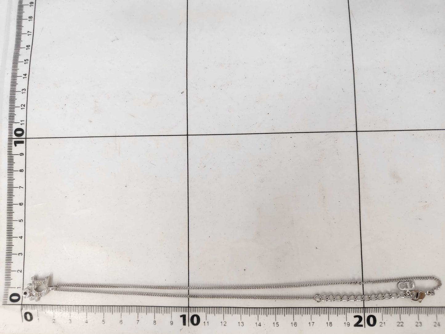 Dior logo silver necklace