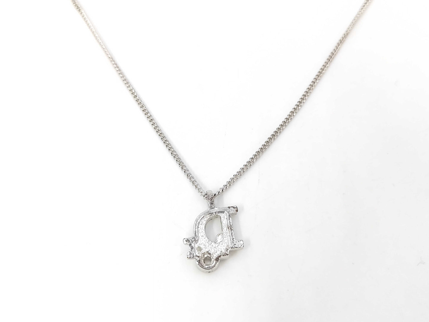Dior logo silver necklace