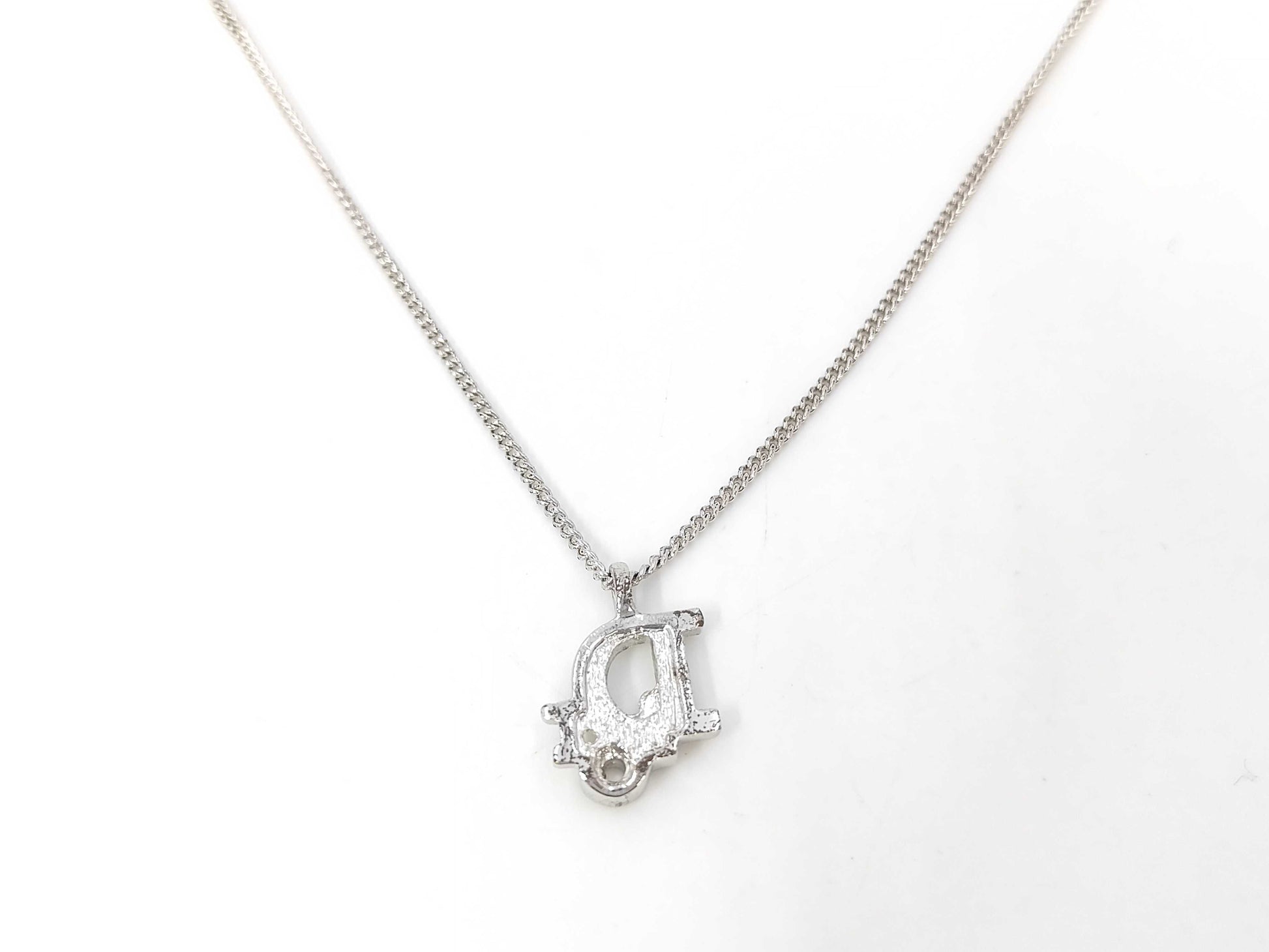 Dior logo silver necklace