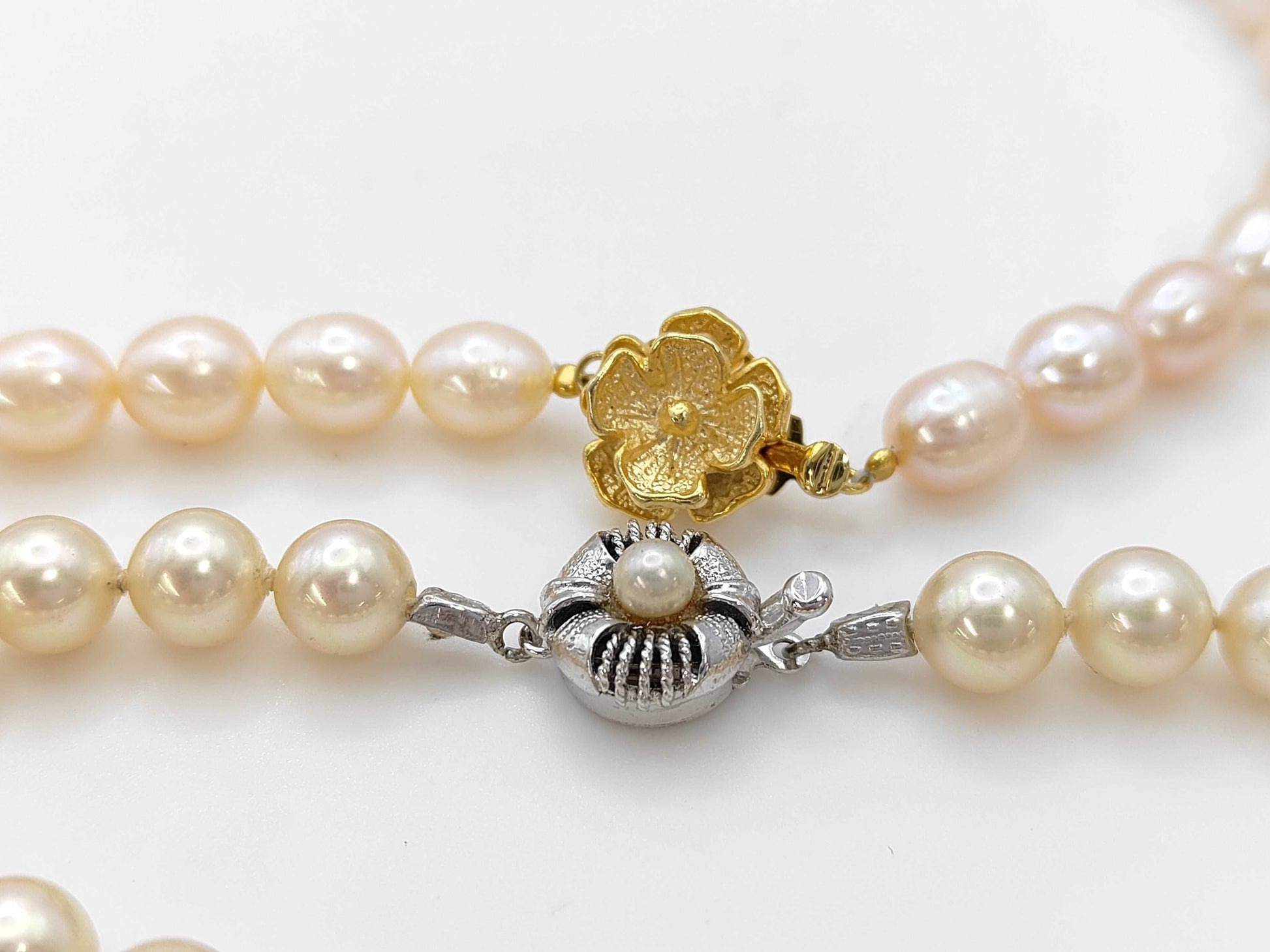 Faux Pearl/Semi-Round Pearl, Diameter: Approx. 6.5-7.5mm, Sterling Silver, 53.6g, Other Accessories 