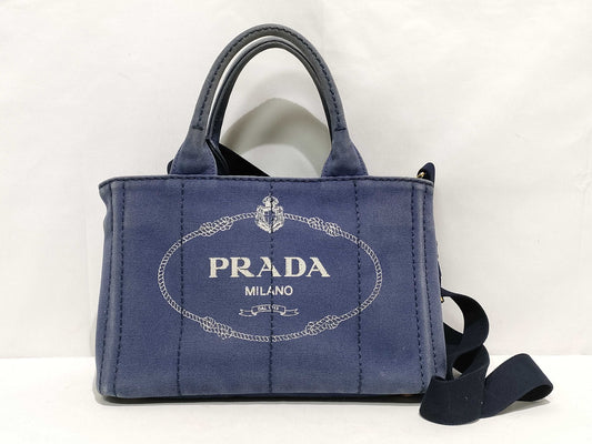 PRADA Canapa 2-Way Handbag with Strap