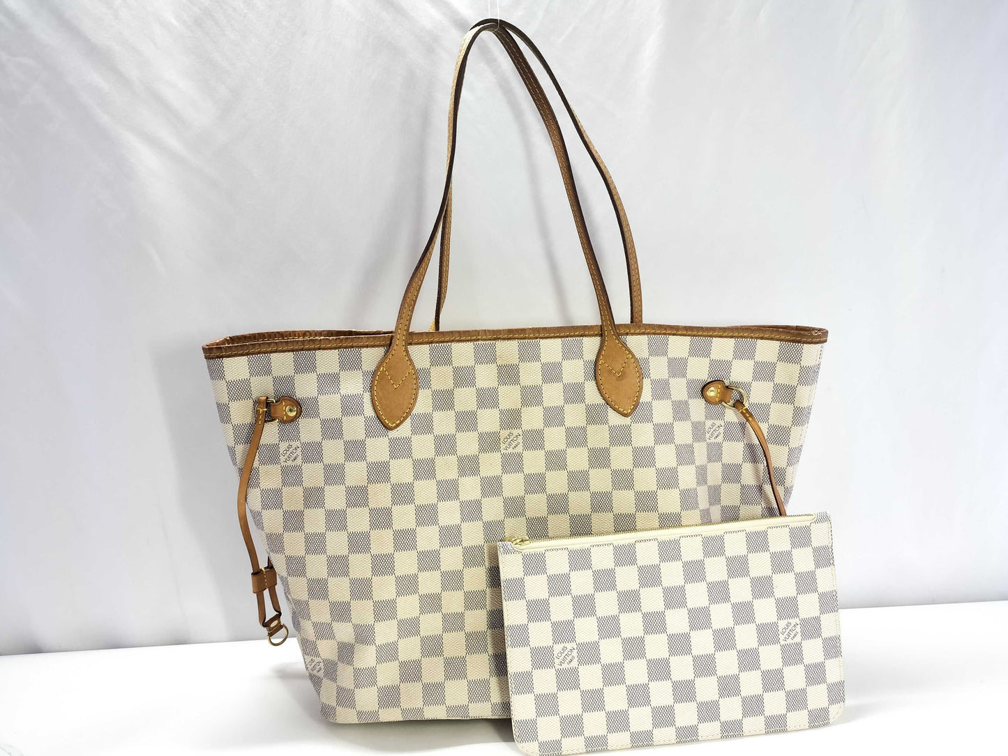 LOUIS VUITTON Damier Azur Louis Vuitton Damier Neverfull Tote Bag