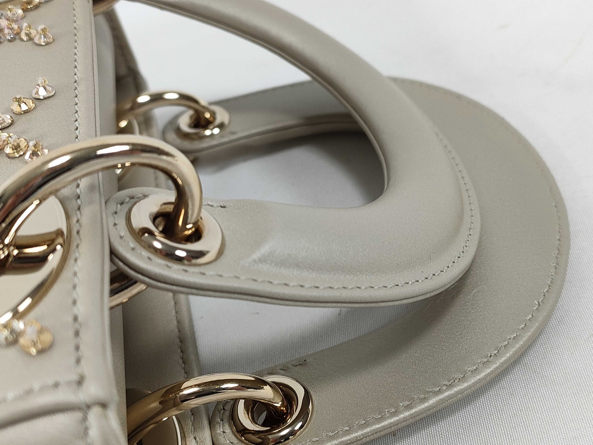 Dior Lady Dior Mini Cannage Rhinestone Beaded Handbag M0505REJ