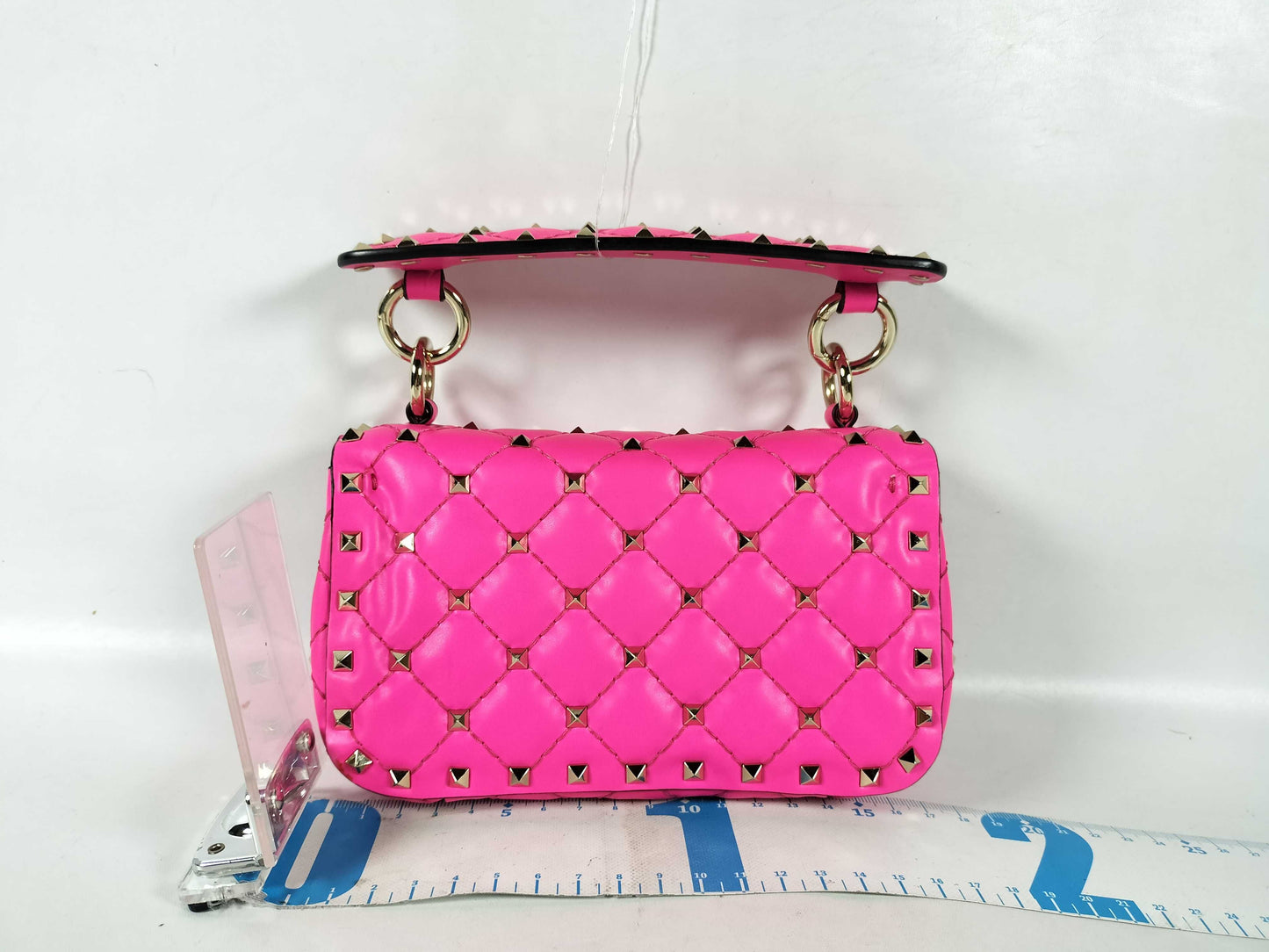 VALENTINO Rockstud Spike Fluo Mini Pink Handbag