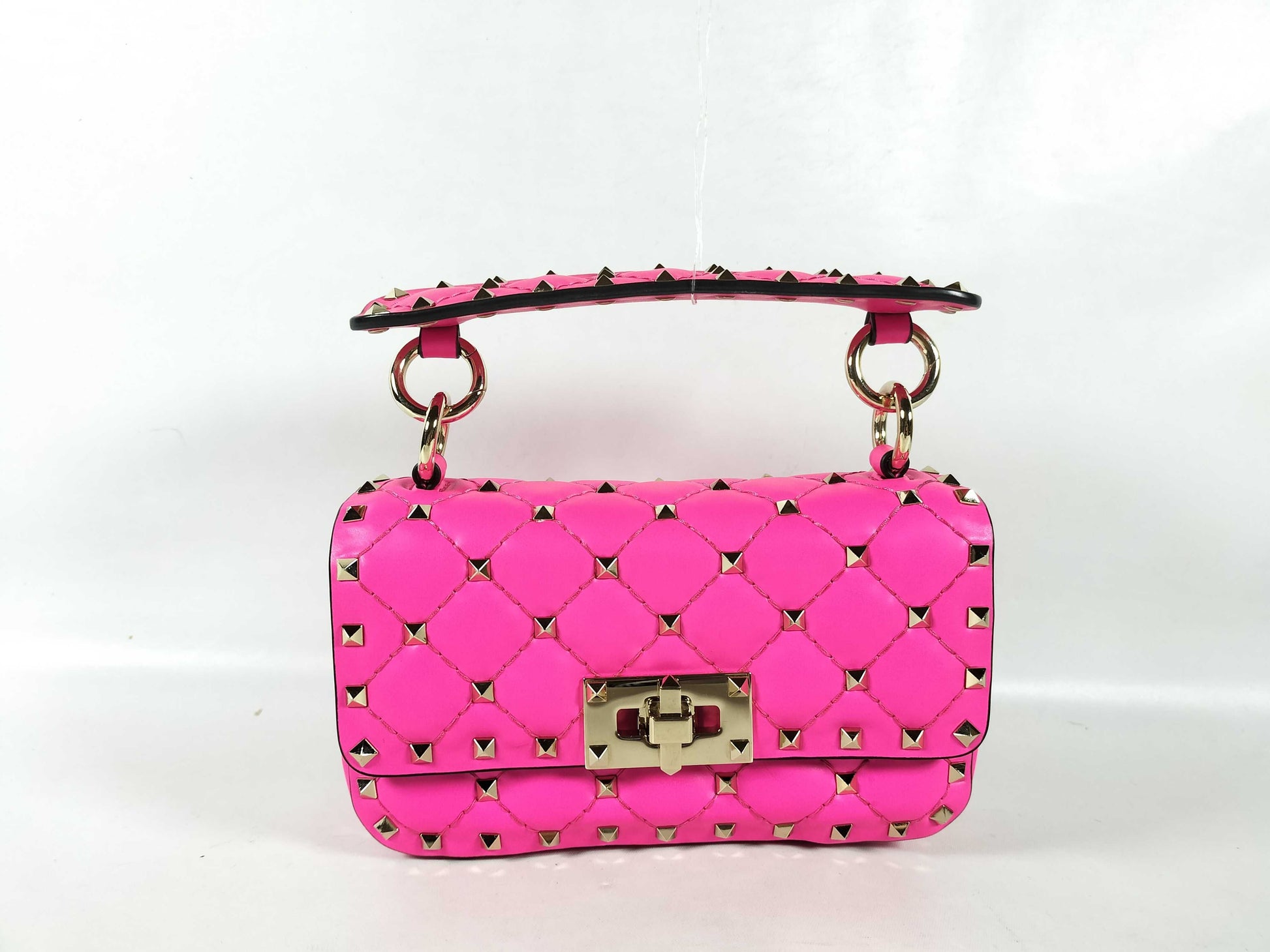 VALENTINO Rockstud Spike Fluo Mini Pink Handbag