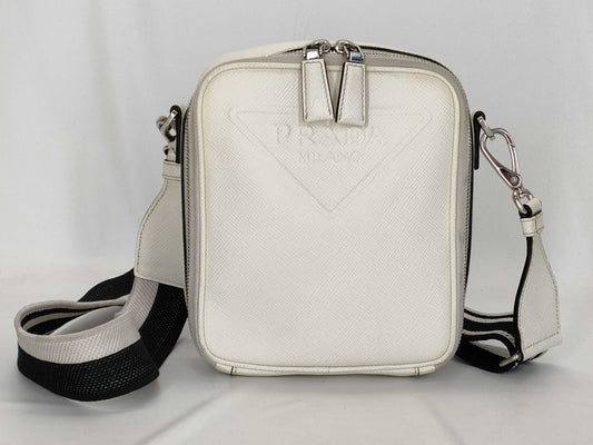 PRADA 2VH154 Saffiano White Shoulder Bag