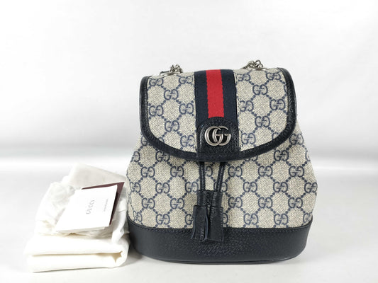 GUCCI OPHIDIA 795221 96IWN Navy Backpack