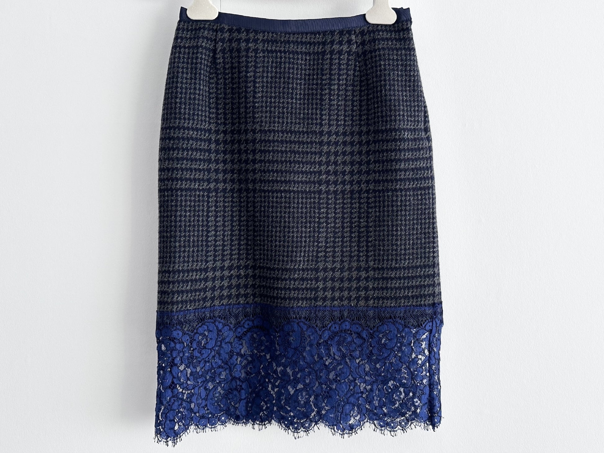 sacai Sacai Lace Hem Mixed Material Skirt, 1 Size