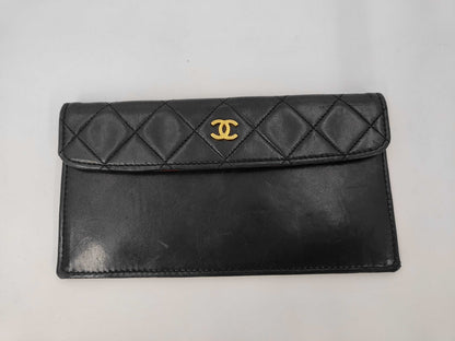 CHANEL CHANEL Back Attached Pouch Lambskin Matelasse Pouch