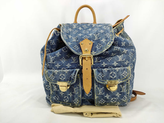LOUIS VUITTON Monogram Denim Sac Ado GM CA0076 Backpack