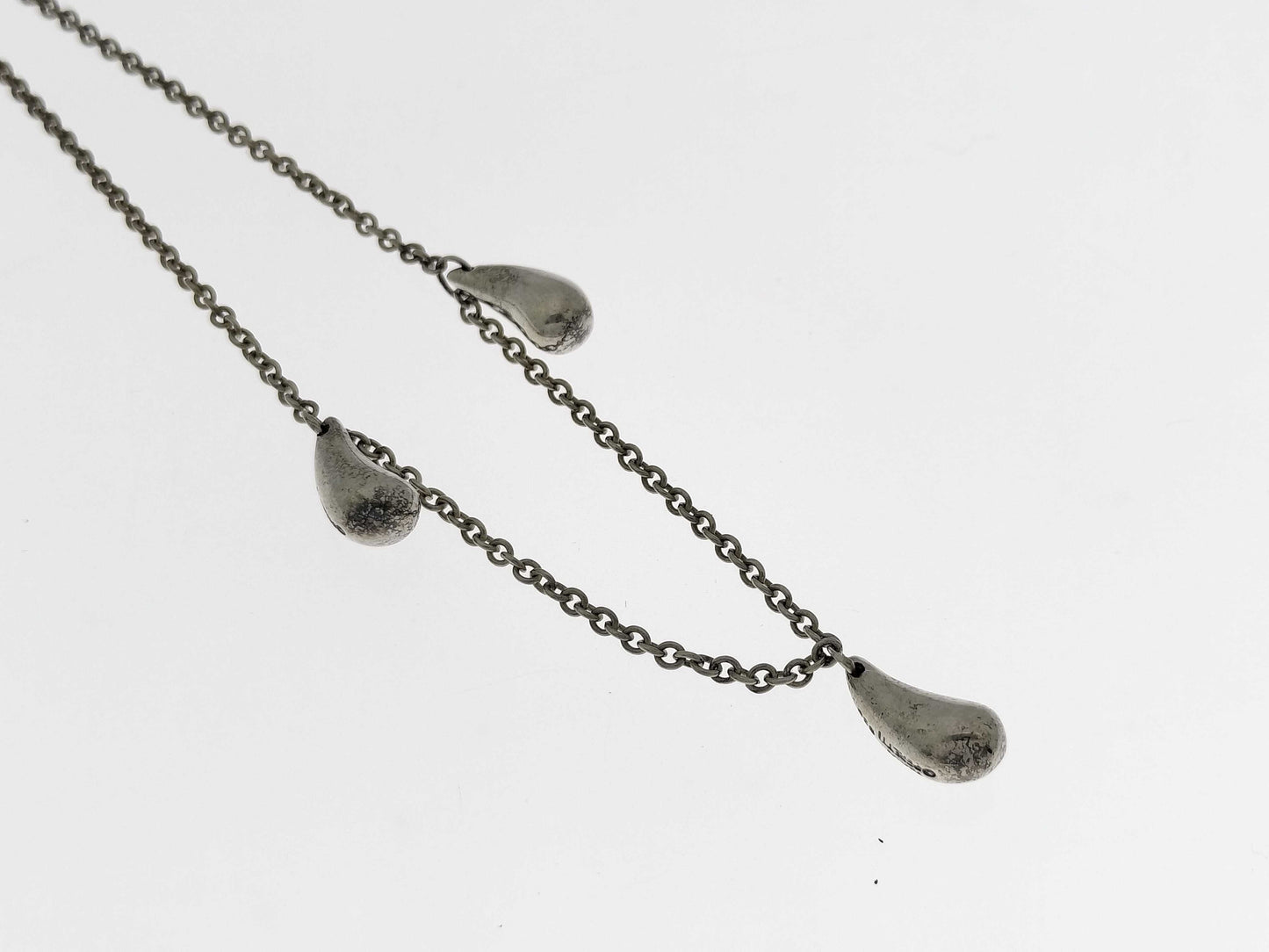 Tiffany & Co. Elsa Peretti Teardrop Necklace, 3-Piece, SV925, 7.5g