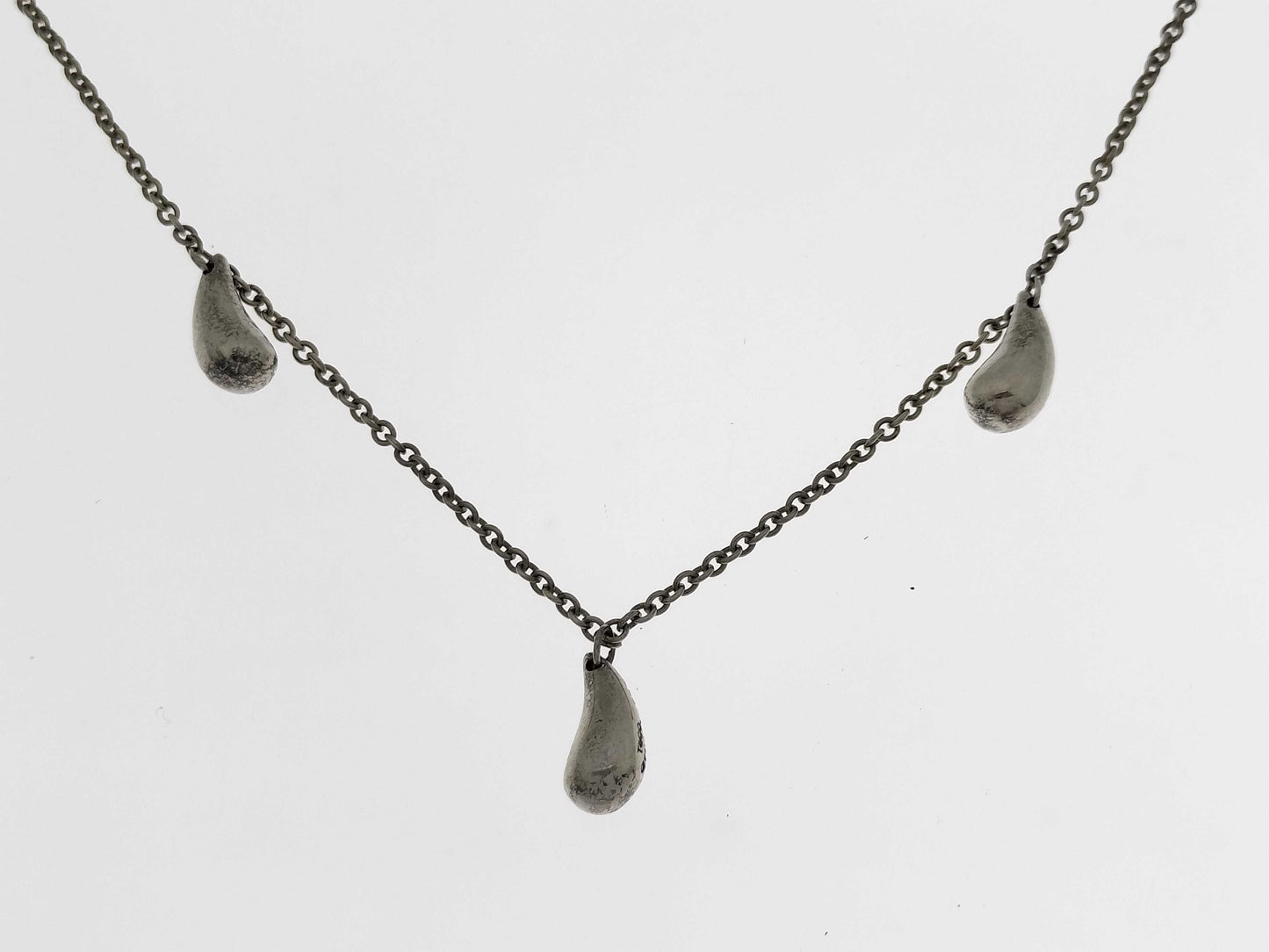 Tiffany & Co. Elsa Peretti Teardrop Necklace, 3-Piece, SV925, 7.5g