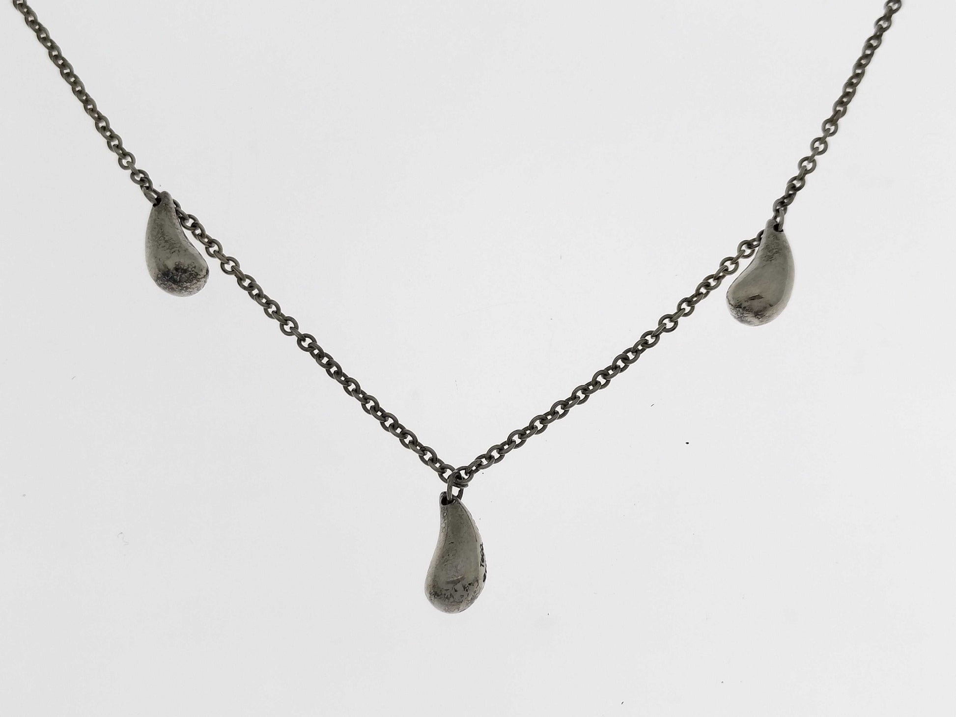 Tiffany & Co. Elsa Peretti Teardrop Necklace, 3-Piece, SV925, 7.5g