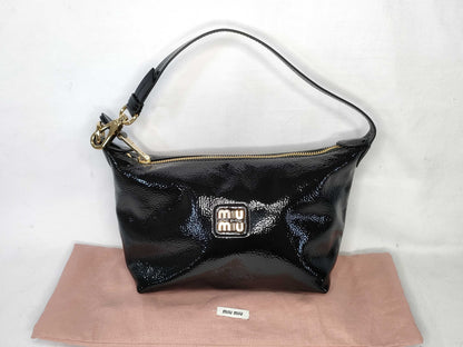 Miu Miu Naplak Accessory Pouch Current Model Black Handbag