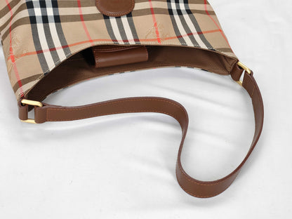 Burberrys BURBERRY Check Tote Bag Canvas/Leather Multicolor Shoulder Bag