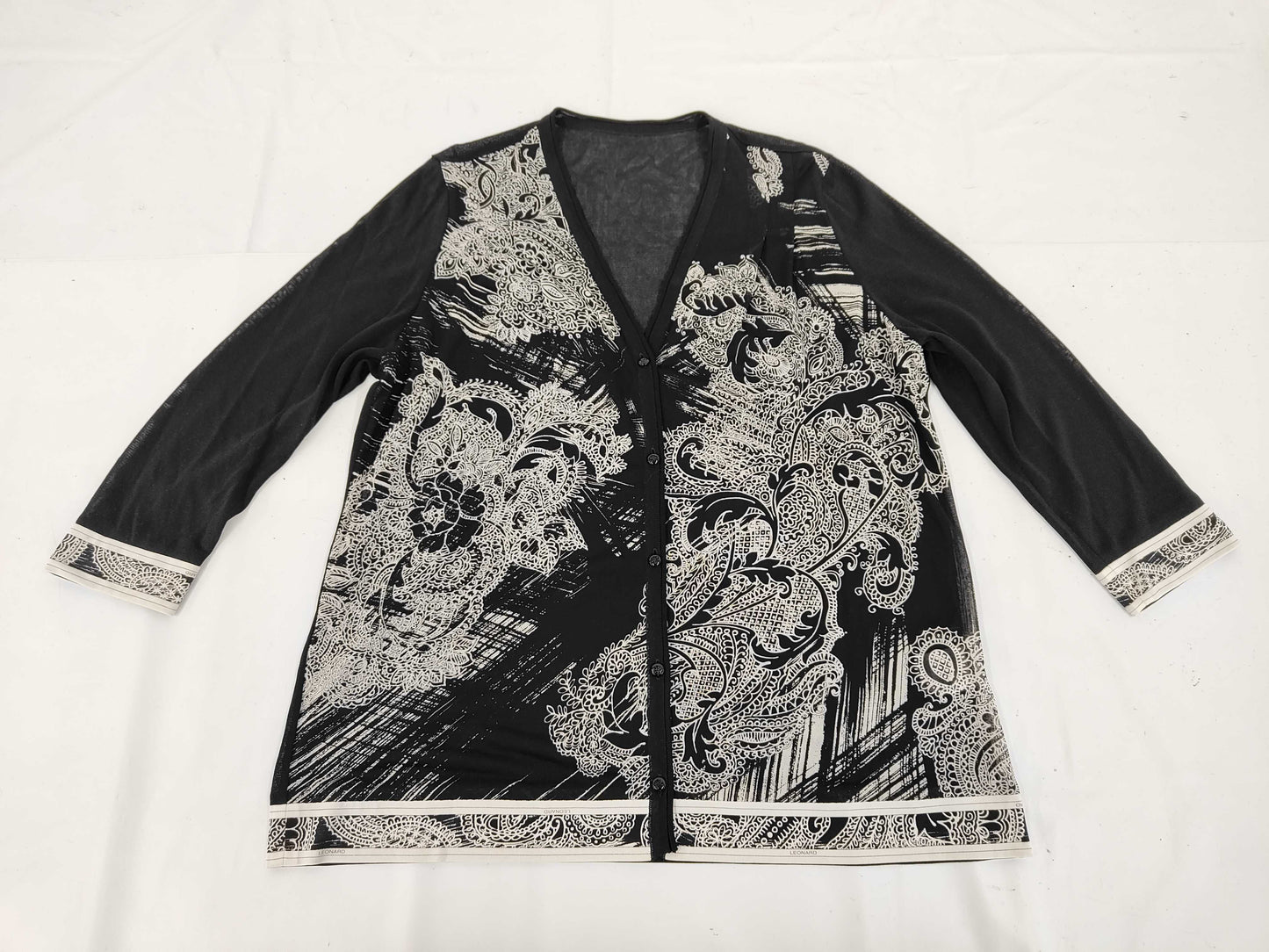 LEONARD LEONARD Silk Cardigan Size 42 Cardigan