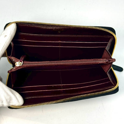 CHANEL Matelasse Caviar Leather Round Zip Long Wallet, Black, 19294662, with Guarantee Card