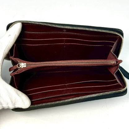 CHANEL Matelasse Caviar Leather Round Zip Long Wallet, Black, 16777969