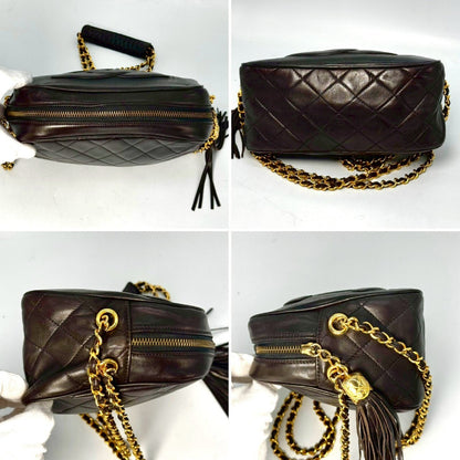 CHANEL Matelasse Deca Coco Lambskin Fringed Chain Shoulder Bag, Black, No Serial Number Seal