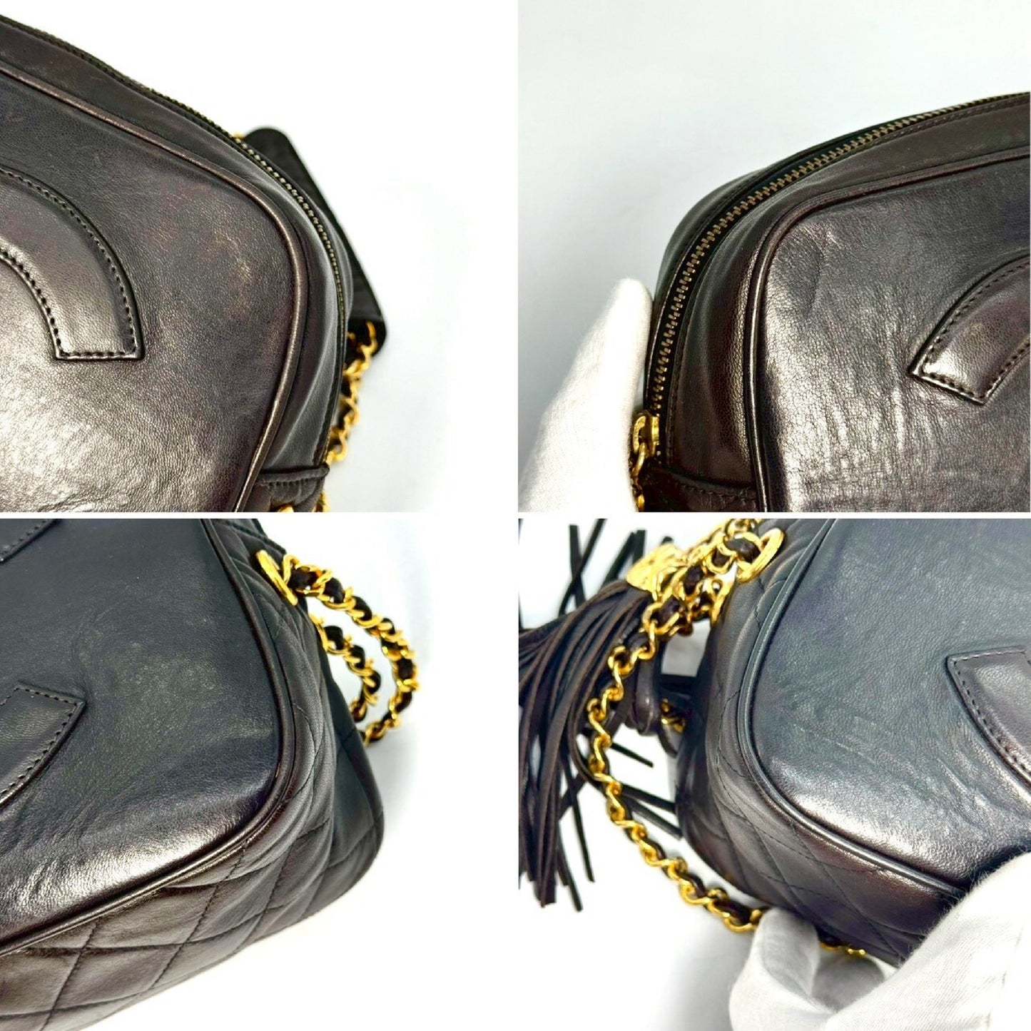 CHANEL Matelasse Deca Coco Lambskin Fringed Chain Shoulder Bag, Black, No Serial Number Seal