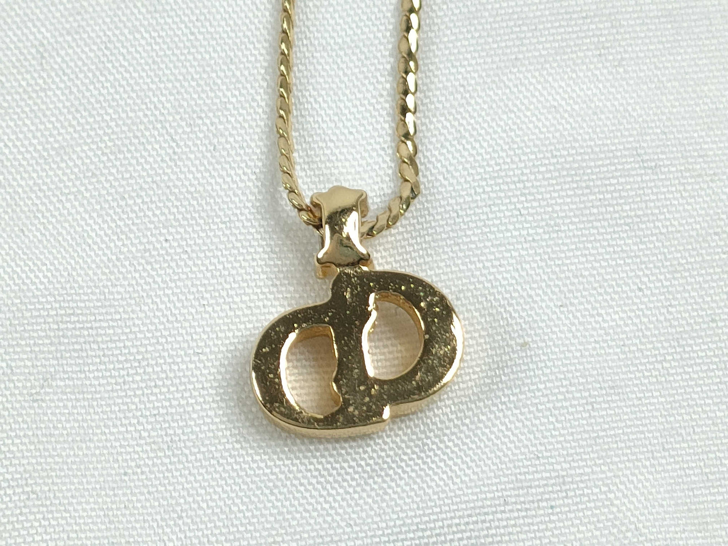 Dior CD logo oval pendant necklace