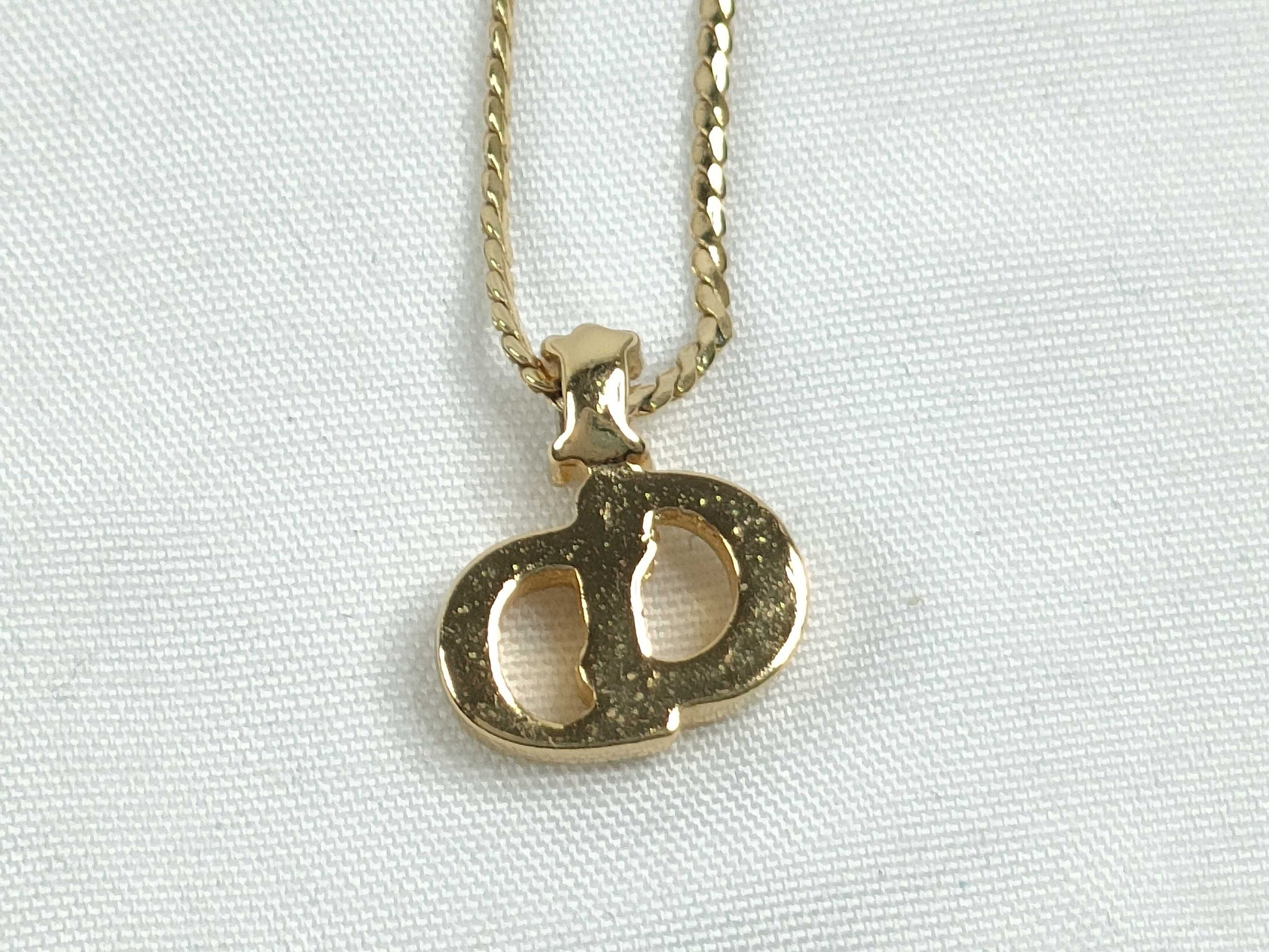 Dior CD logo oval pendant necklace