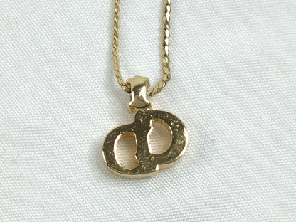 Dior CD logo oval pendant necklace