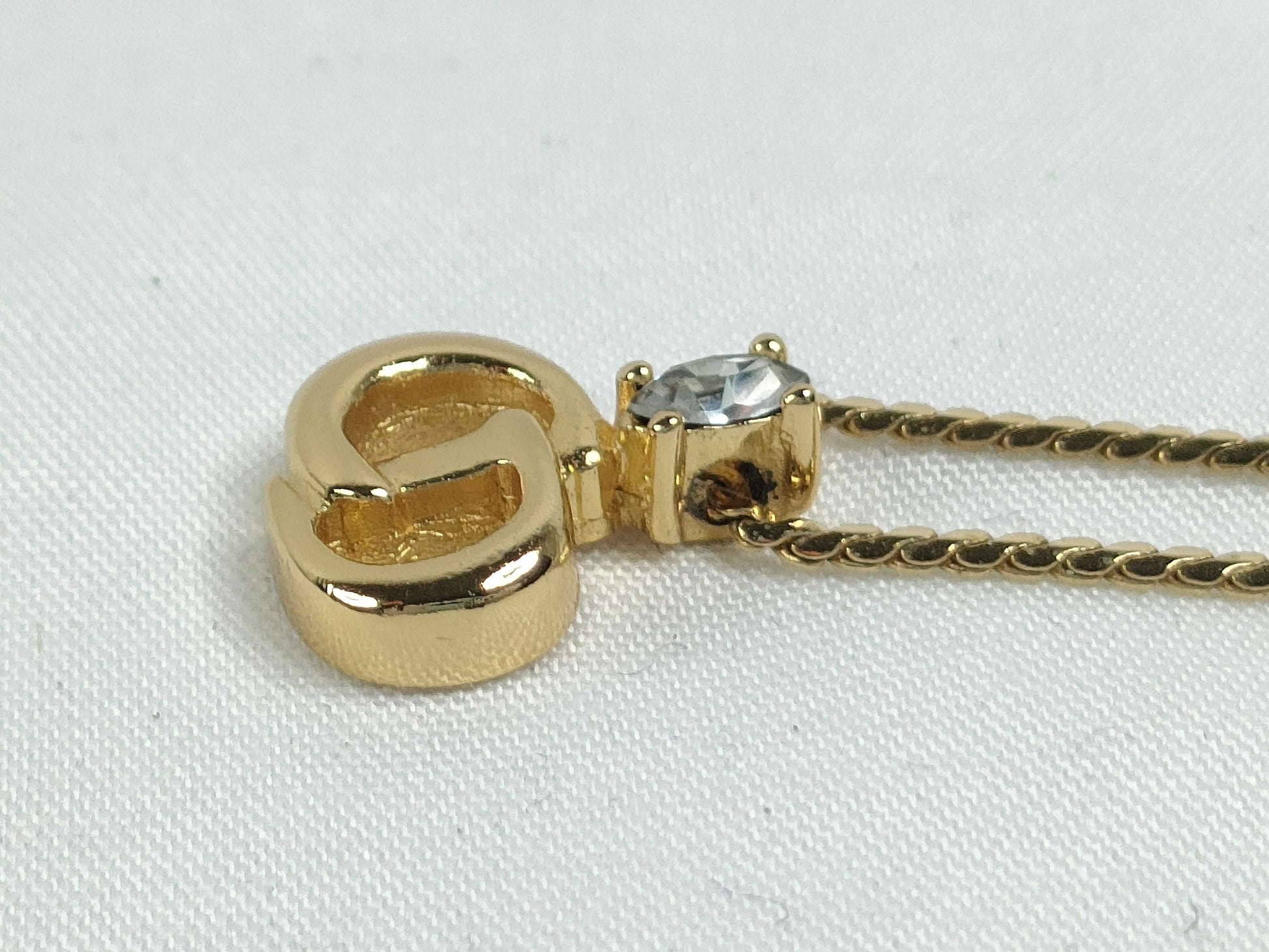 Dior CD logo oval pendant necklace