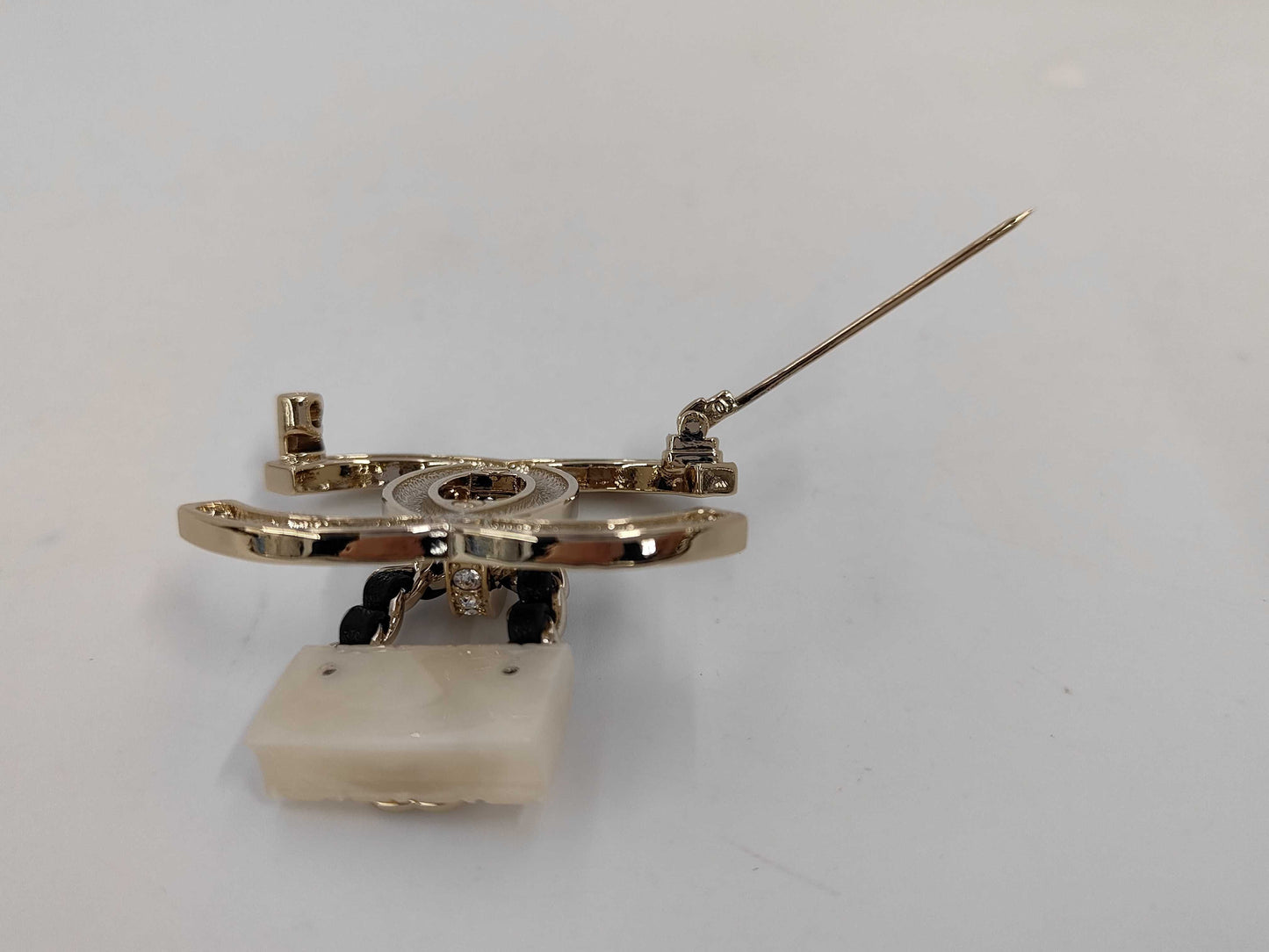 CHANEL B23C GP Resin Leather Brooch