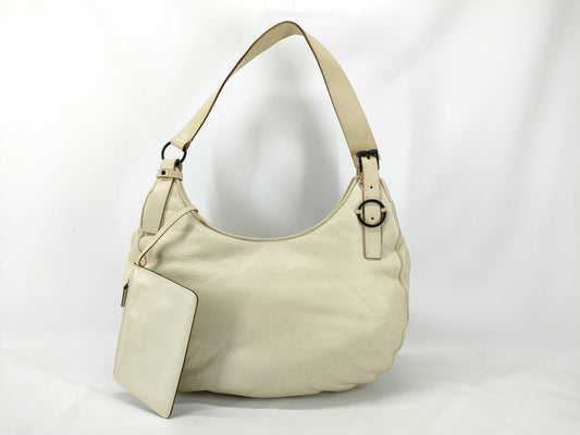 GUCCI GUCCI Leather Shoulder Bag White Shoulder Bag