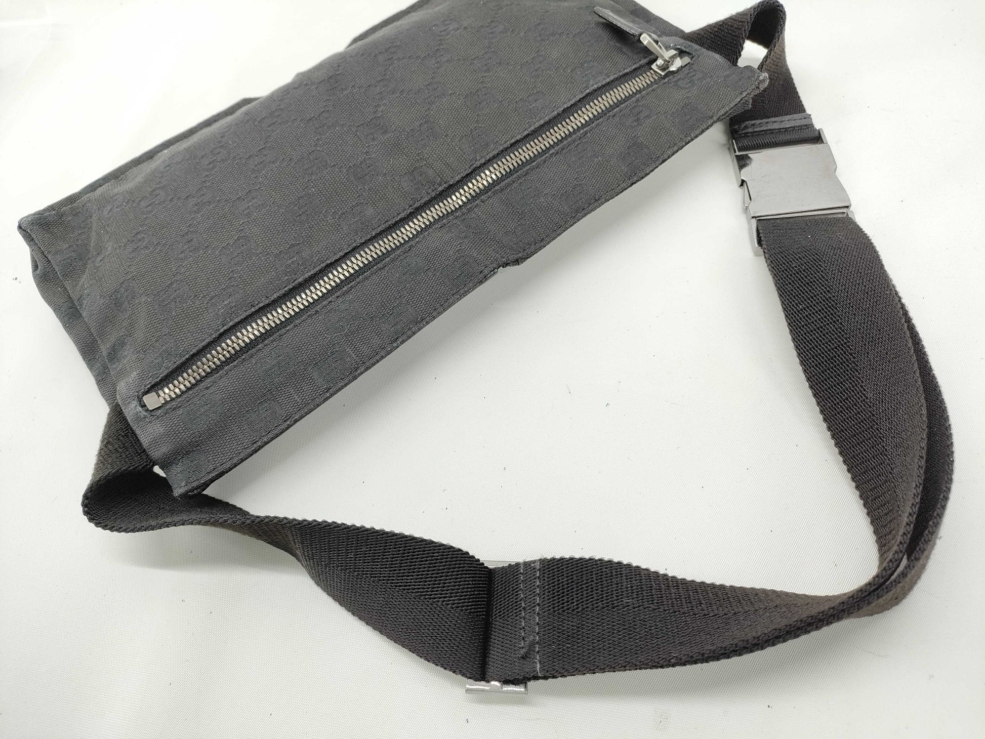 GUCCI GG Canvas Waist Bag, Black, 28566 002058