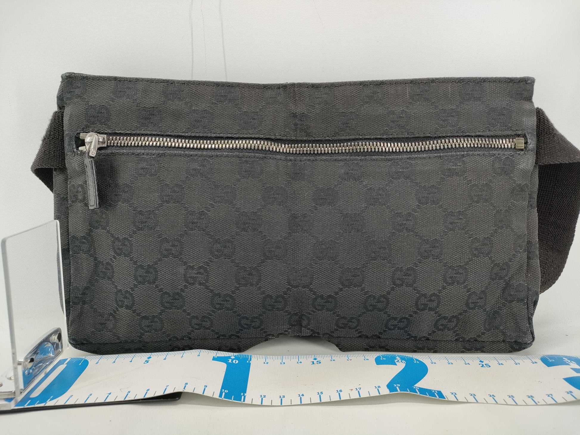 GUCCI GG Canvas Waist Bag, Black, 28566 002058