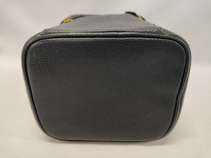LOUIS VUITTON CHANEL Caviar Skin Black Vanity Bag