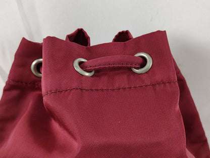 PRADA PRADA Prada Drawstring Pouch with Triangular Logo Plate, Red