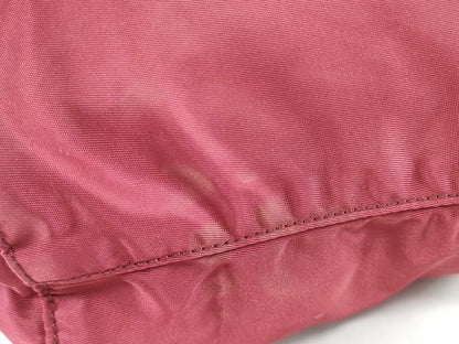 PRADA PRADA Prada Drawstring Pouch with Triangular Logo Plate, Red