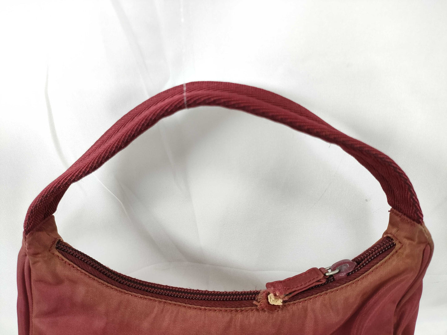 PRADA PRADA Prada Handbag with Triangular Logo Plate, Red