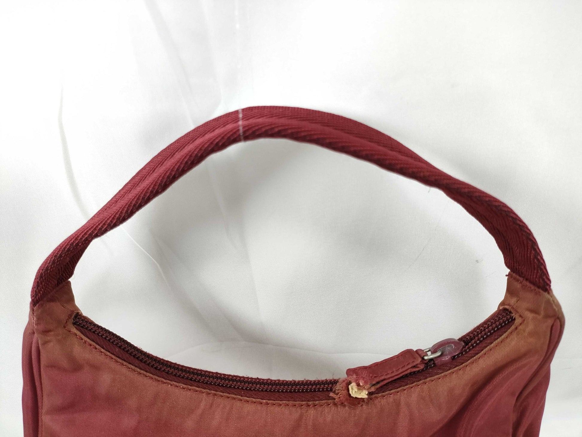 PRADA PRADA Prada Handbag with Triangular Logo Plate, Red