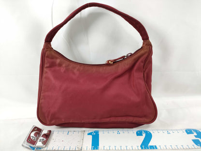 PRADA PRADA Prada Handbag with Triangular Logo Plate, Red