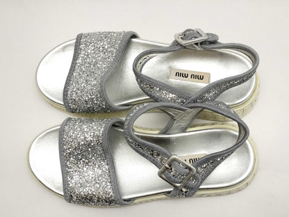 Miu Miu MIU MIU Sport Sandals Glitter Logo Sole Size 36 Platform Logo Sandals