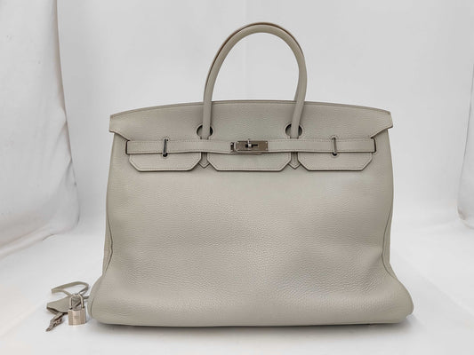HERMES Birkin 40 Togo Pearl Gray with Silver Hardware, Handbag
