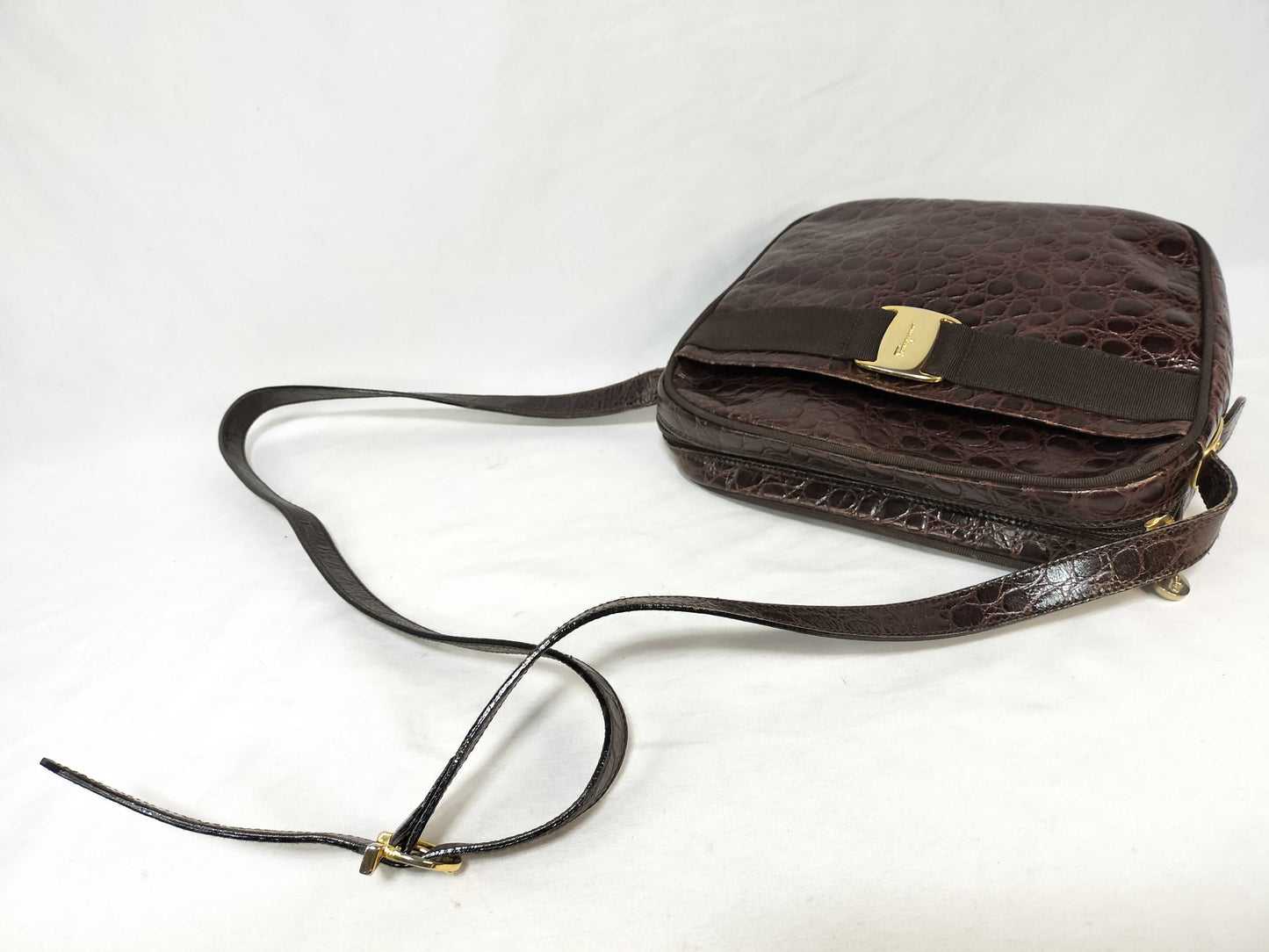 Salvatore Ferragamo Vara Embossed Shoulder Bag